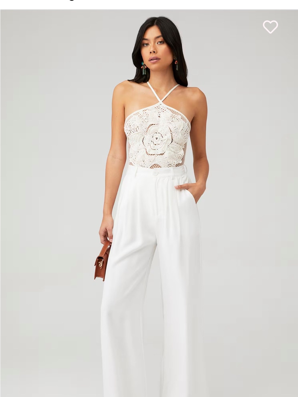 PATBO Embroidered Crochet Bodysuit – Size Small